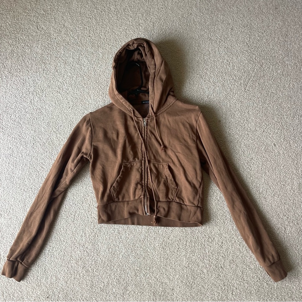 brandy melville brown crystal hoodie